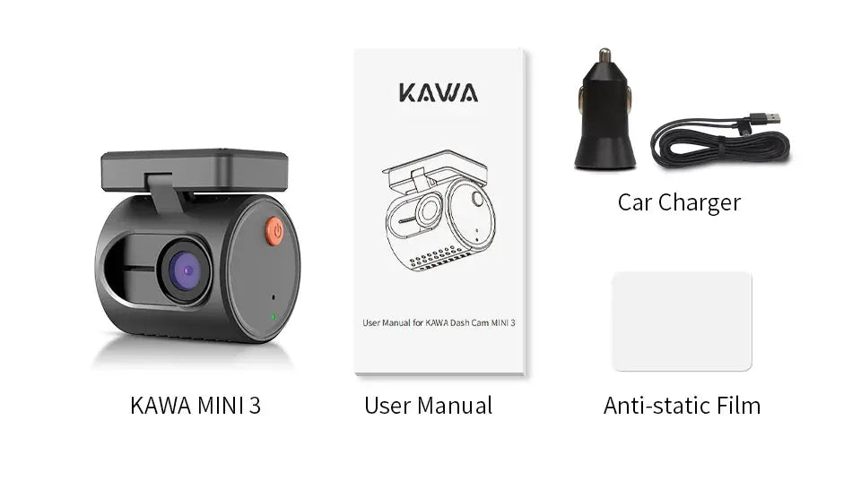 2K Dash Camera For Cars DVR KAWA Dash Cam MINI 3 Video Recorder Emergency Voice Control Night Vision WiFi APP Monitor Dashcam Ai-TechWorld 
