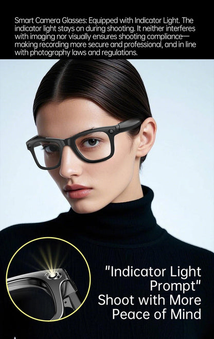 AI Smart Glasses 5 Million Pixels Recording Videos Photo Recognition Answer Translation 290mAh IP66 Waterproof Bluetooth Glasses Ai-TechWorld 