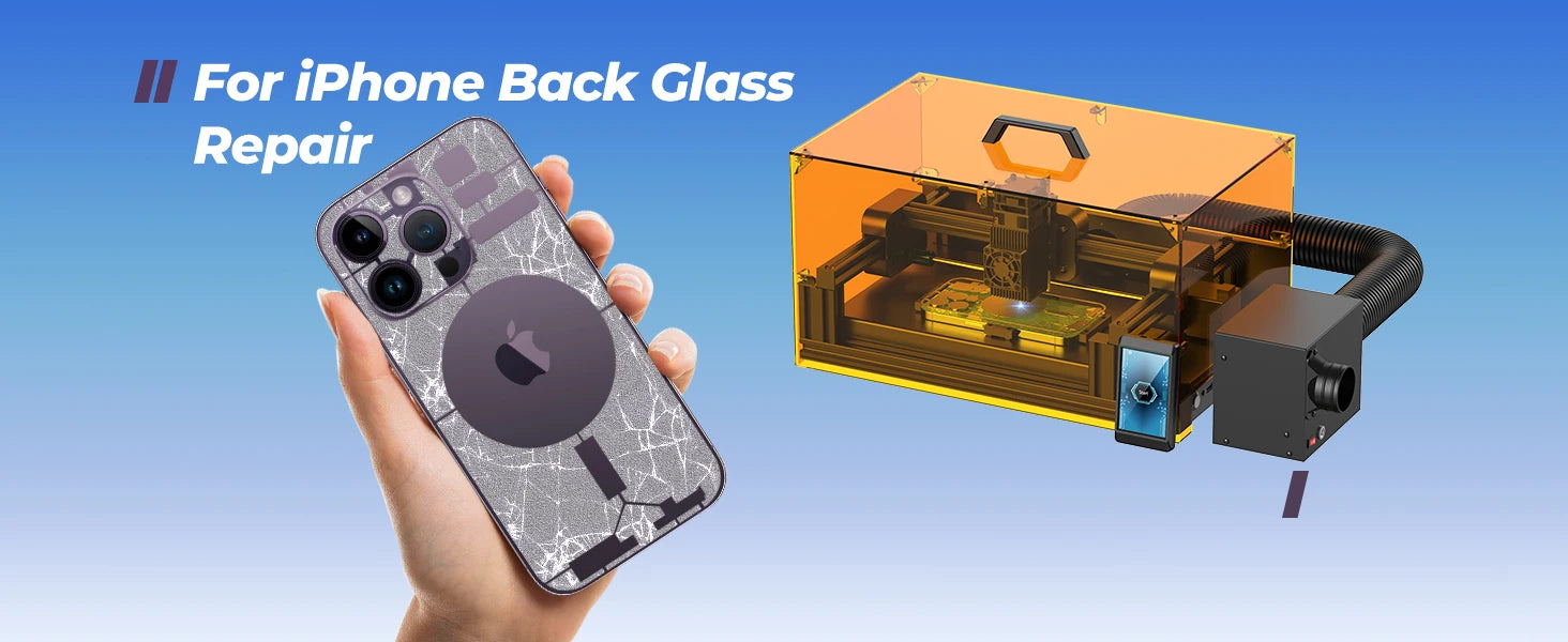 Back Glass Laser for iPhone 8-17 Series, Glue Removal Laser Engraving Seperator, w/Air Purifier&Cell Phone Repair Tool Ai-TechWorld 