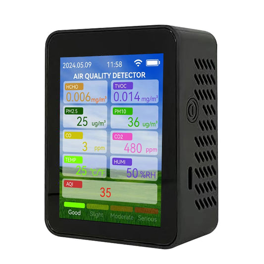 Tuya WiFi Multifunctional Air Quality Meter Household HCHO TVOC Carbon Monoxide CO2 PM2.5 PM10 Tester Portable Ai-TechWorld 