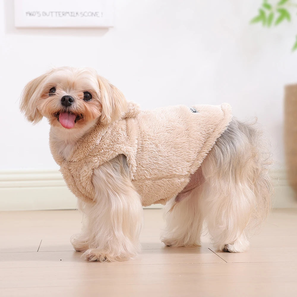 Soft Fleece Pet Dog Clothes Cute Hoodie Coat For Small Medium Dogs Cats Autumn Winter Puppy Hooded Jacket Sweater Pug Apparel Ai-TechWorld 