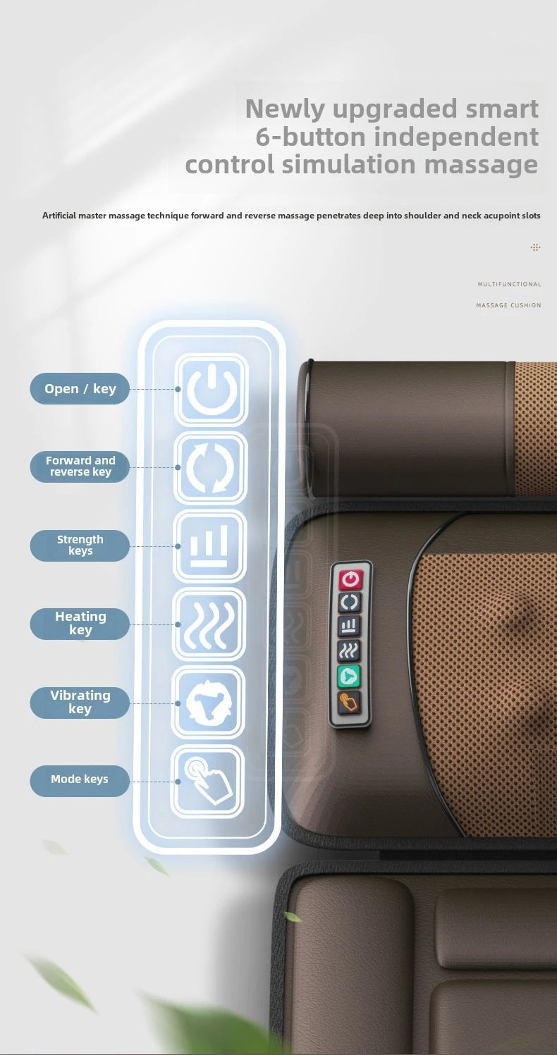 Multifunctional Lumbar Traction Massage Mattress Cushion Full Body Electric Shoulder Neck Waist Back Vibrations Removable Gift Ai-TechWorld 