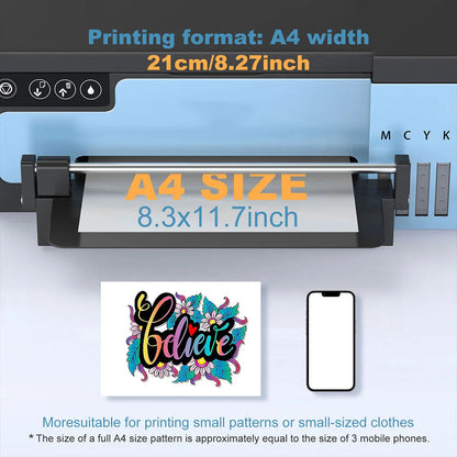 A4 DTF Printer Machine For Epson XP600 Printhead Direct to Film Transfer Machine For Dark/Light T-Shirts Fabrics Hats Leather Ai-TechWorld   ai-techworld