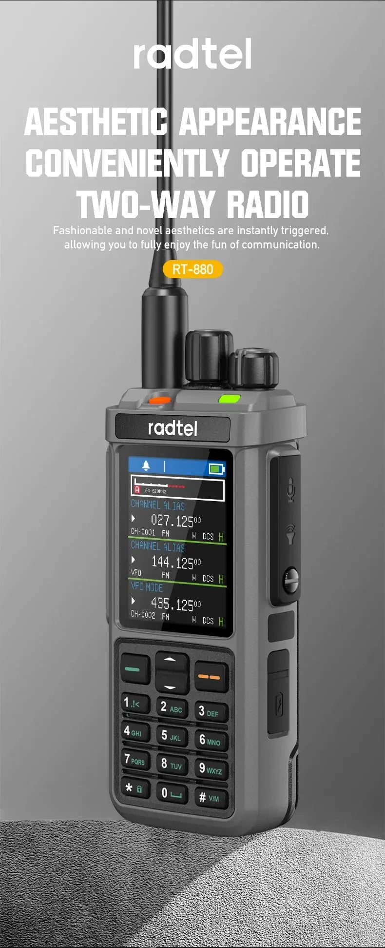 Radtel RT-880 10w Multi Band Ham Radio HF UHF VHF  with AM USB LSB CW CB LW MW SW SSB , 1024 Channels, Cross Band Repeaper Ai-TechWorld 