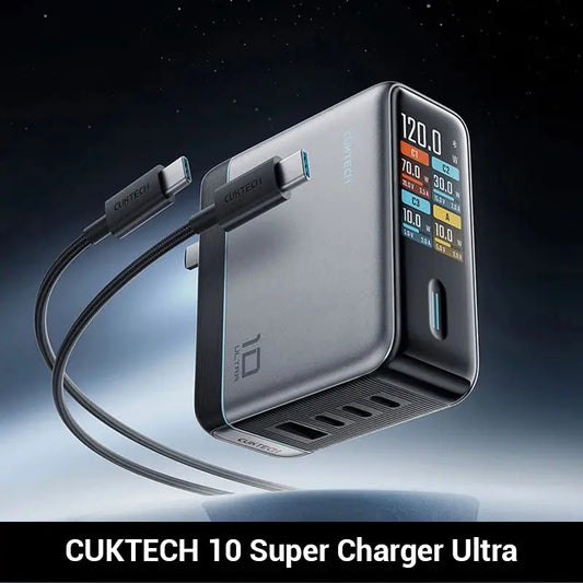 CUKTECH 10 GaN Super Charger Ultra 120W 100W MAX 4 Ports USB-C Charger For Xiaomi Samsung iPhone MacBook Laptop Ai-TechWorld 