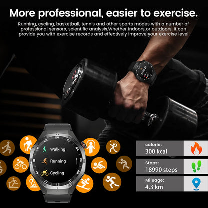 2025New For Android and ios Smart Watch Men AMOLED Screen GPS Motion trajectory Heart Rate Bluetooth Calls SmartWatch Waterproof Ai-TechWorld 