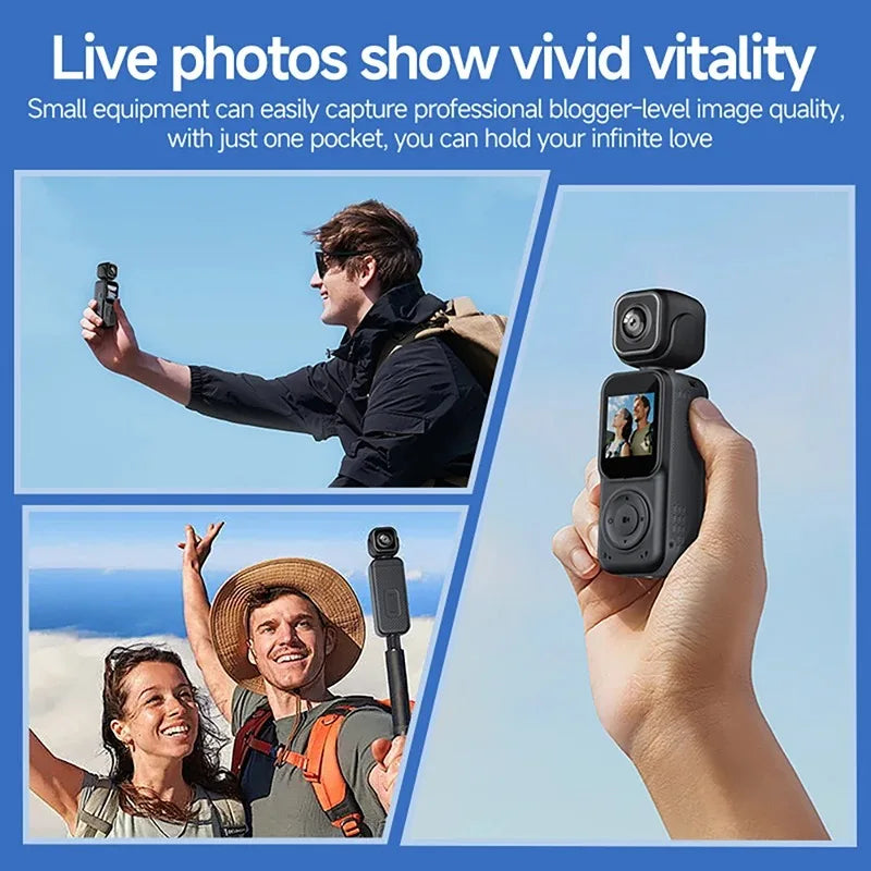 4K Dual lens Pocket Camera WIFI Vlog Camera Outdoor DV 180° Rotatable Anti-shake Bodycam Sports Action Portable Recorder Ai-TechWorld 