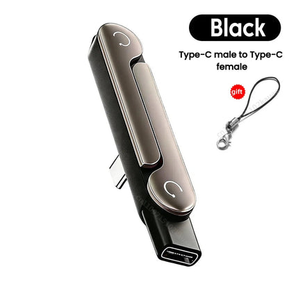 1/2/3PCS Type C Phone Charging Bracket Adapter 240W Fast Charging OTG Type-C Male to USB-C Female Converter With foldable Holder Ai-TechWorld   ai-techworld