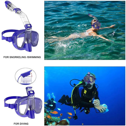Underwater Snorkeling Half face Face Children Swimming Mask Set Scuba Diving Respirator Masks Anti Fog Safe Breathing for Adult Ai-TechWorld 