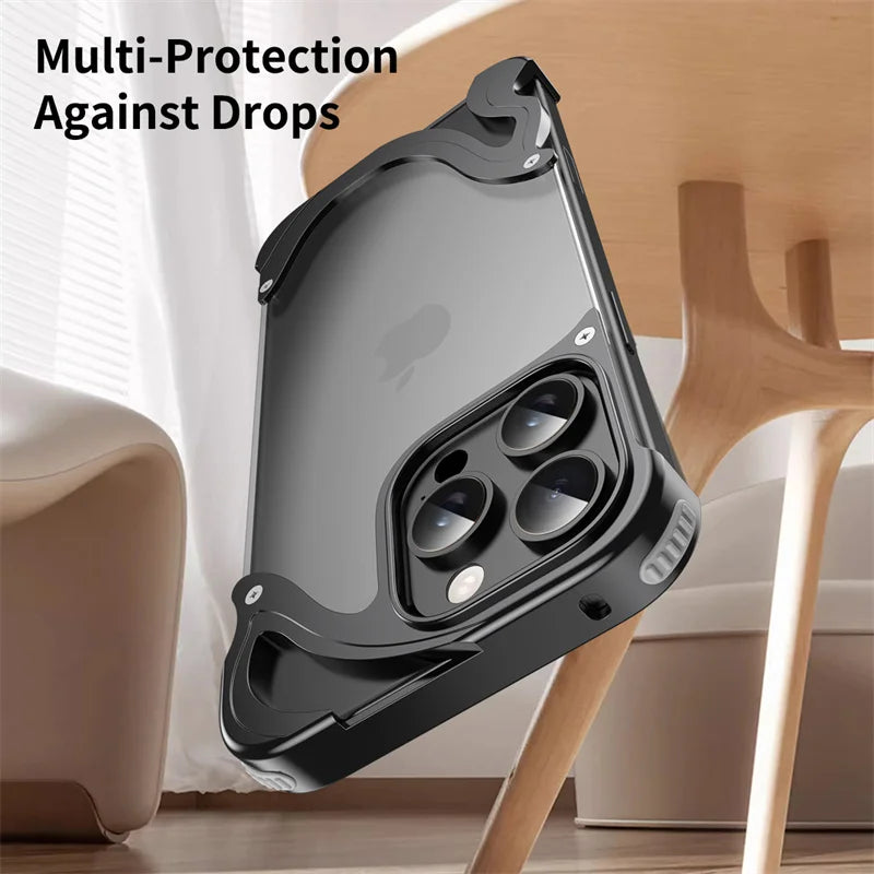 For iPhone 15 16 Pro Max Case Shockproof Metal Transparent Backplate Acrylic Aluminum Alloy Shell For iPhone 16 Pro 16 Pro Max Ai-TechWorld 