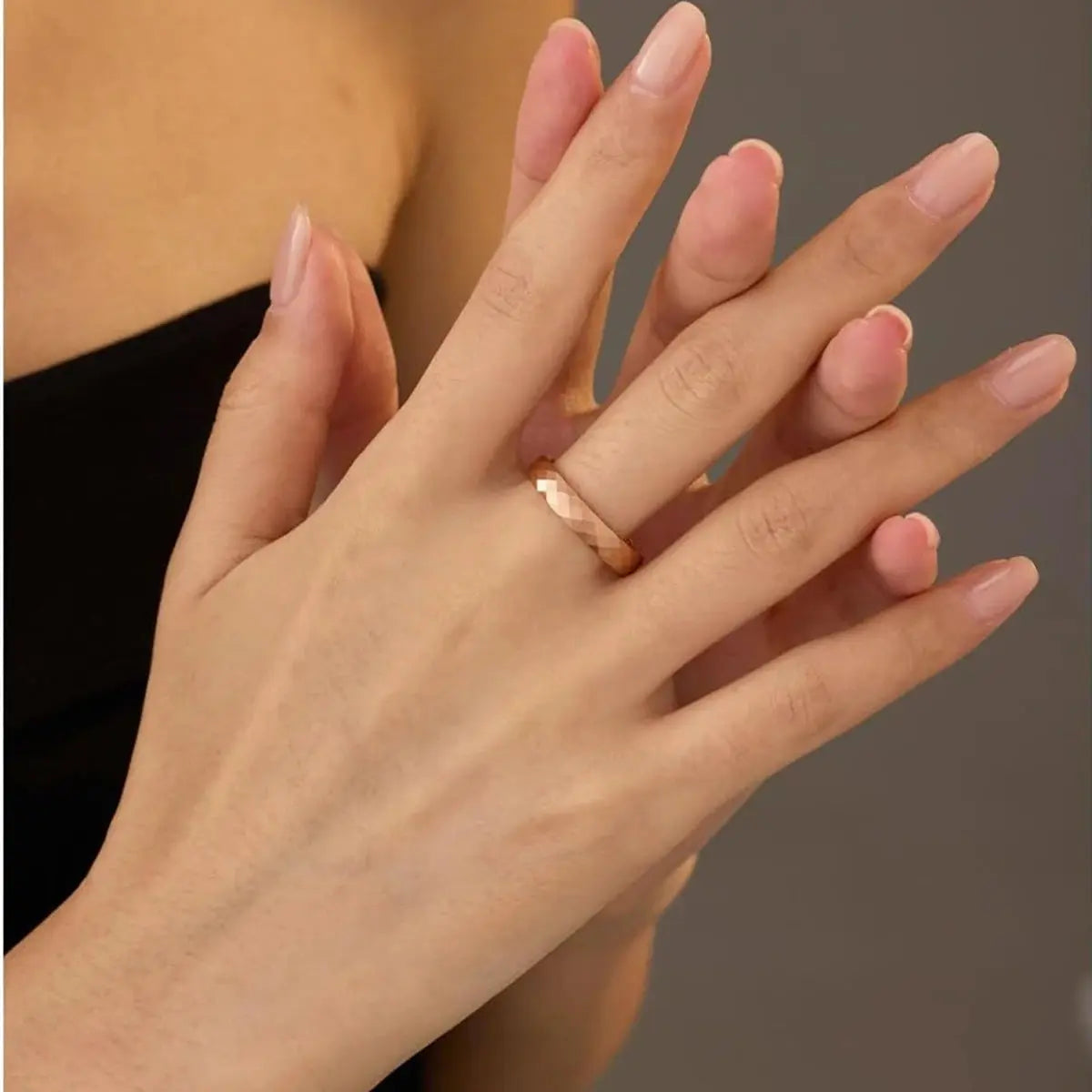 Tungsten Steel Ring Rhombus Luxury Simple Fashion Tungsten Ring Couples Ring Ai-TechWorld 