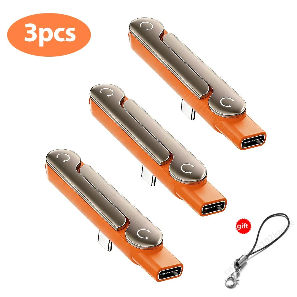 1/2/3PCS Type C Phone Charging Bracket Adapter 240W Fast Charging OTG Type-C Male to USB-C Female Converter With foldable Holder Ai-TechWorld   ai-techworld
