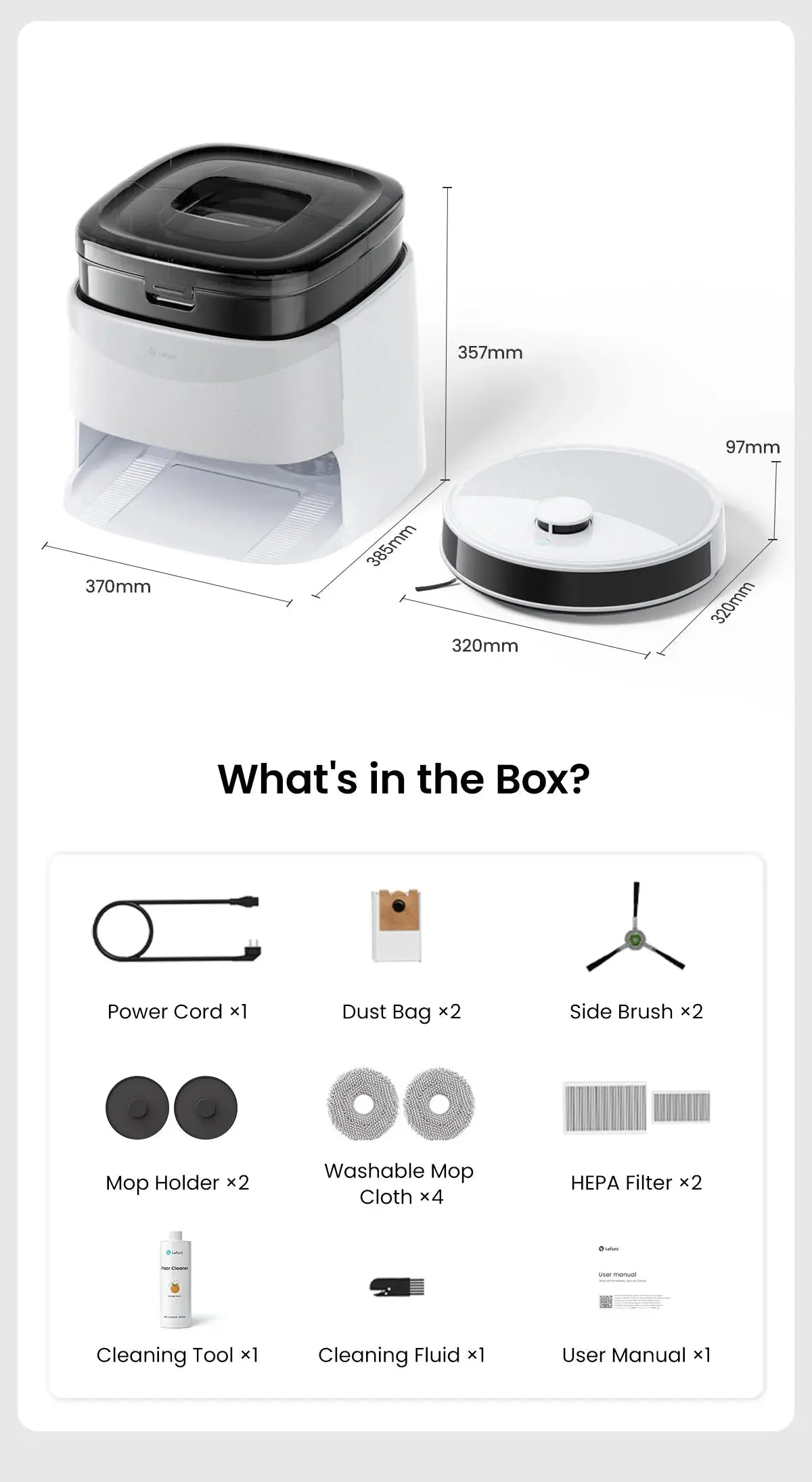 LEFANT M3 M3L Robot Vacuum Cleaner with Mapping, 12000Pa Suction Ai-TechWorld 