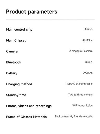 Xiaomi 6K HD AI Smart Camera Glasses Multifunctional Bluetooth Calling Voice Assistant Music Player Translation Camera Glasses Ai-TechWorld 