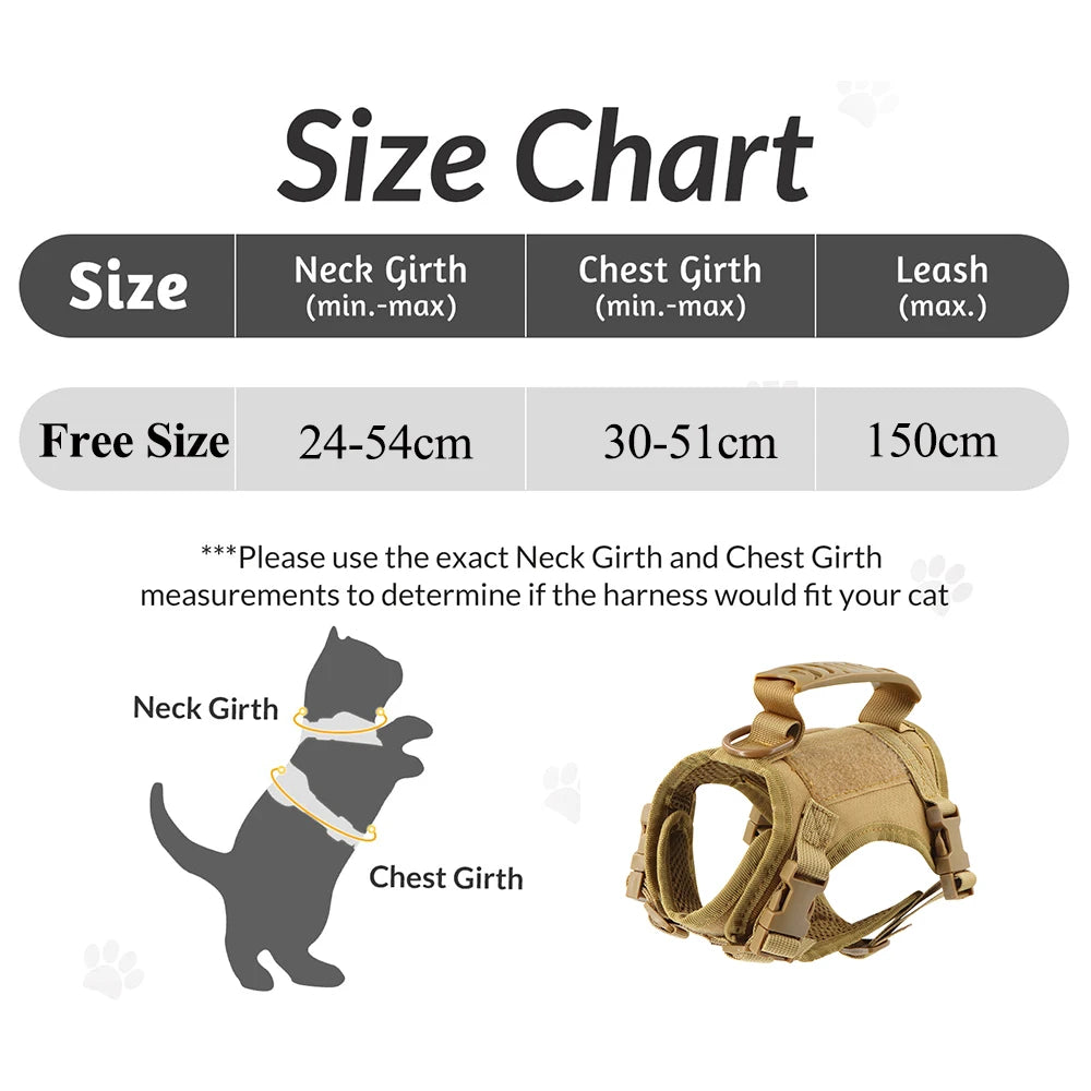 Tactical Puppy Harness Leash For Small Dogs Cats Adjustable Kitten Vest For Military Service Dog Working Training Walking Ai-TechWorld 