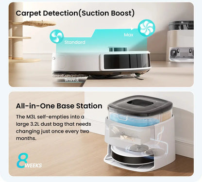 LEFANT M3 M3L Robot Vacuum Cleaner with Mapping, 12000Pa Suction Ai-TechWorld 