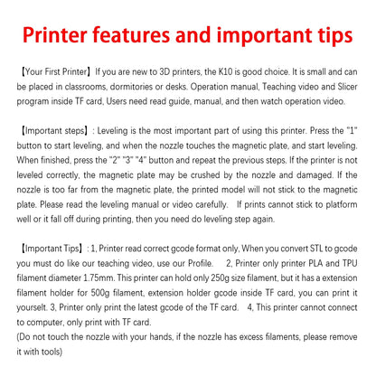 EasyThreed 3D Printer  Entry Level  Compatible with PLA TPU 1.75mm Filament  include Power Adaptor. Ai-TechWorld 