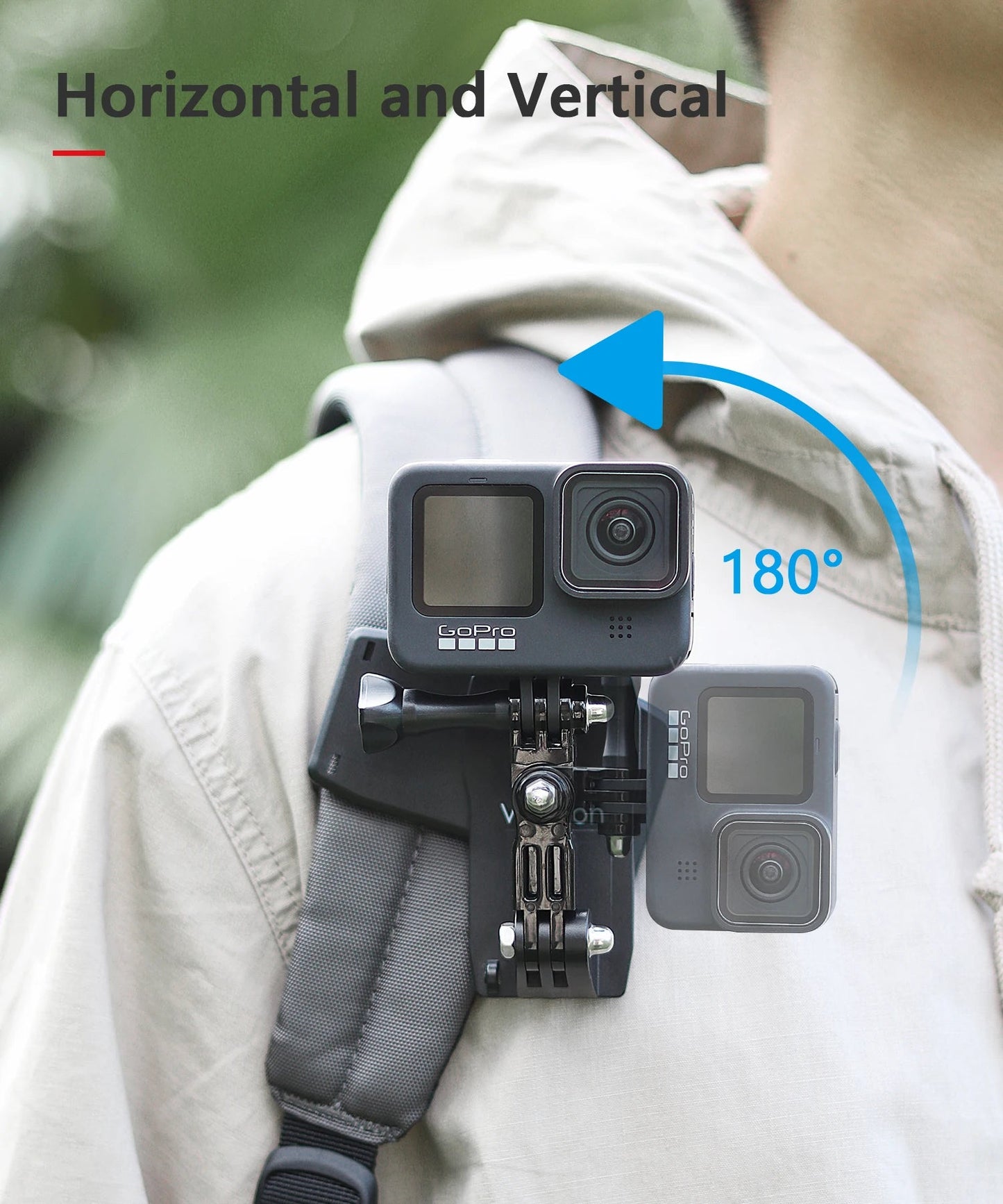 Vamson Backpack Clip for Insta360 x3 for GoPro Hero 11 10 9 Camera 360° Rotate Shoulder Belt Mount Accessories for Dji Action Ai-TechWorld 