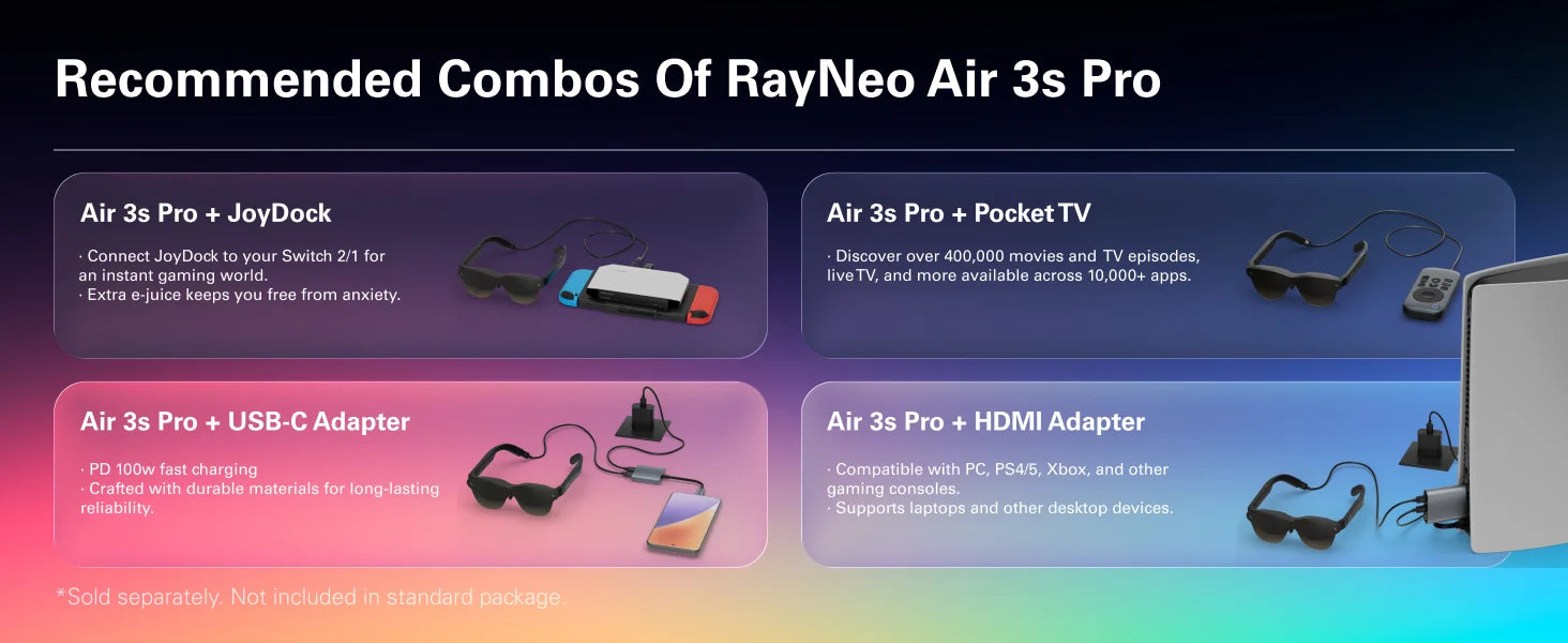 RayNeo Air 3S Pro smart AR glasses, 135-inch HD viewing, 1200Nits brightness, 3D surround sound Ai-TechWorld 