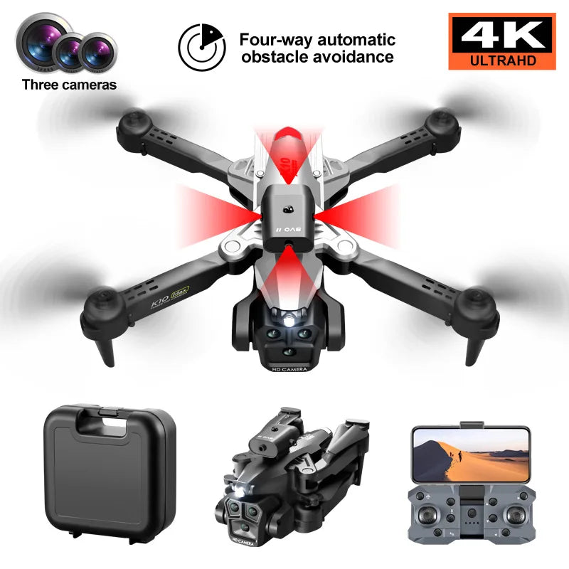 K10 Max 4k/8k Drone Profesional With Three Camera Intelligent Optical Flow Localization Four-way Obstacle Avoidance Toy plane Ai-TechWorld 