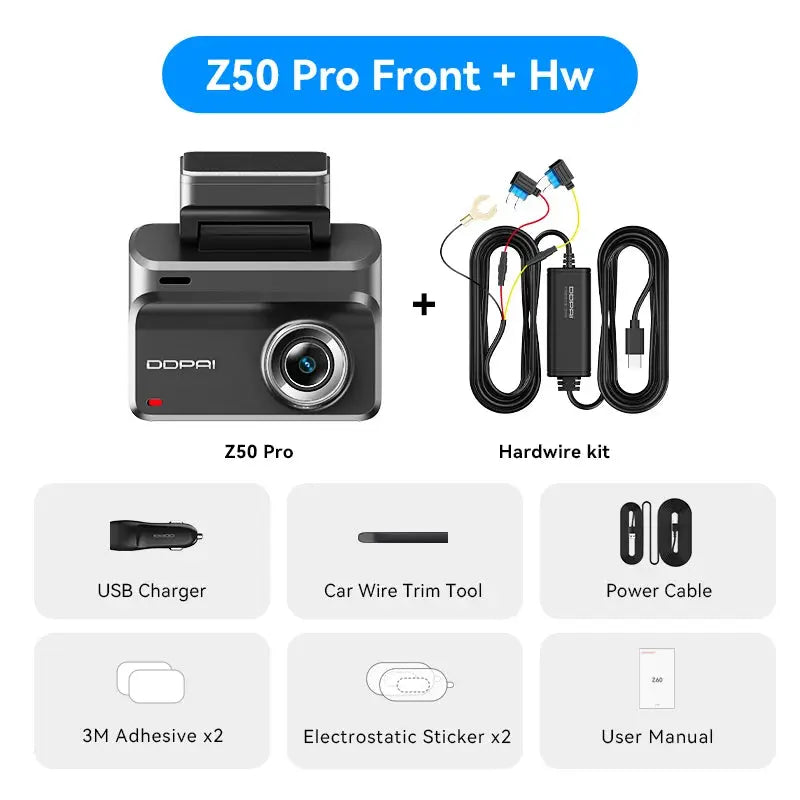 2025 New DDPAI Dash Cam Z50 Pro 4K Car Camera Night Vision 5GHz Wi-Fi GPS ADAS 24H Parking Monitor Support Front and Rear Cam Ai-TechWorld 