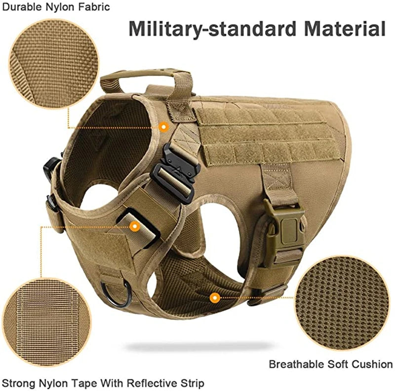 Tactical Military Vest Pet German Shepherd Golden Retriever Tactical  Training Dog Harness and Leash Set For All Breeds Dogs Ai-TechWorld 