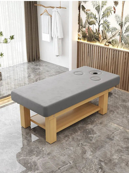 Solid Wood Massage Bed Beauty Salon Treatment Table Chinese Medicine Physiotherapy Thai Moxibustion Beauty Bed Lash Massage Bed Ai-TechWorld 