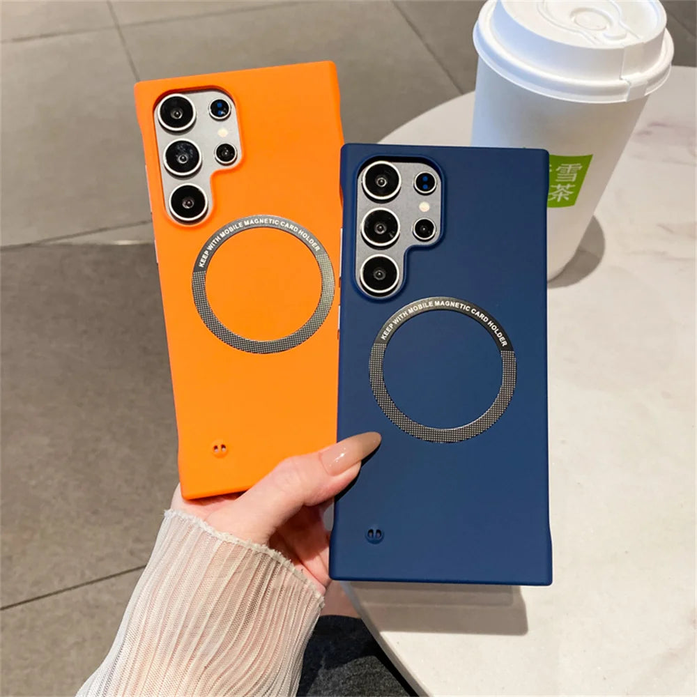 Luxury For Magsafe Thin PC Matte Frameless Phone Case For Samsung S24 S25 Ultra Edge S23 FE S22 S21 S20 S10 S9 Plus Back Cover Ai-TechWorld 