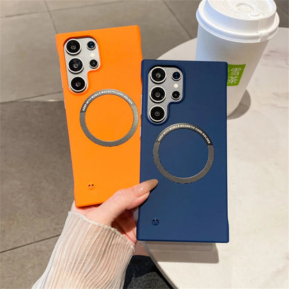 Luxury For Magsafe Thin PC Matte Frameless Phone Case For Samsung S24 S25 Ultra Edge S23 FE S22 S21 S20 S10 S9 Plus Back Cover Ai-TechWorld 