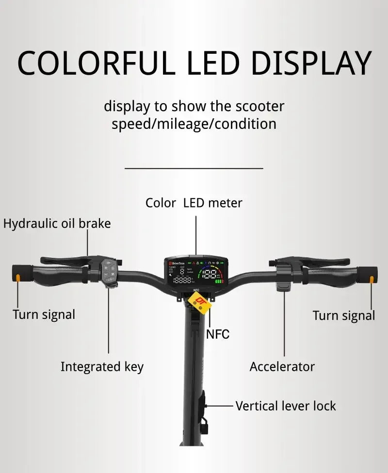 Drive Tron DT06 Adult Electric Scooter, 1200W*2 Motor,60v 23.4Ah Battery ,Folding E-Scooter, E-Mountain Scooter Ai-TechWorld 