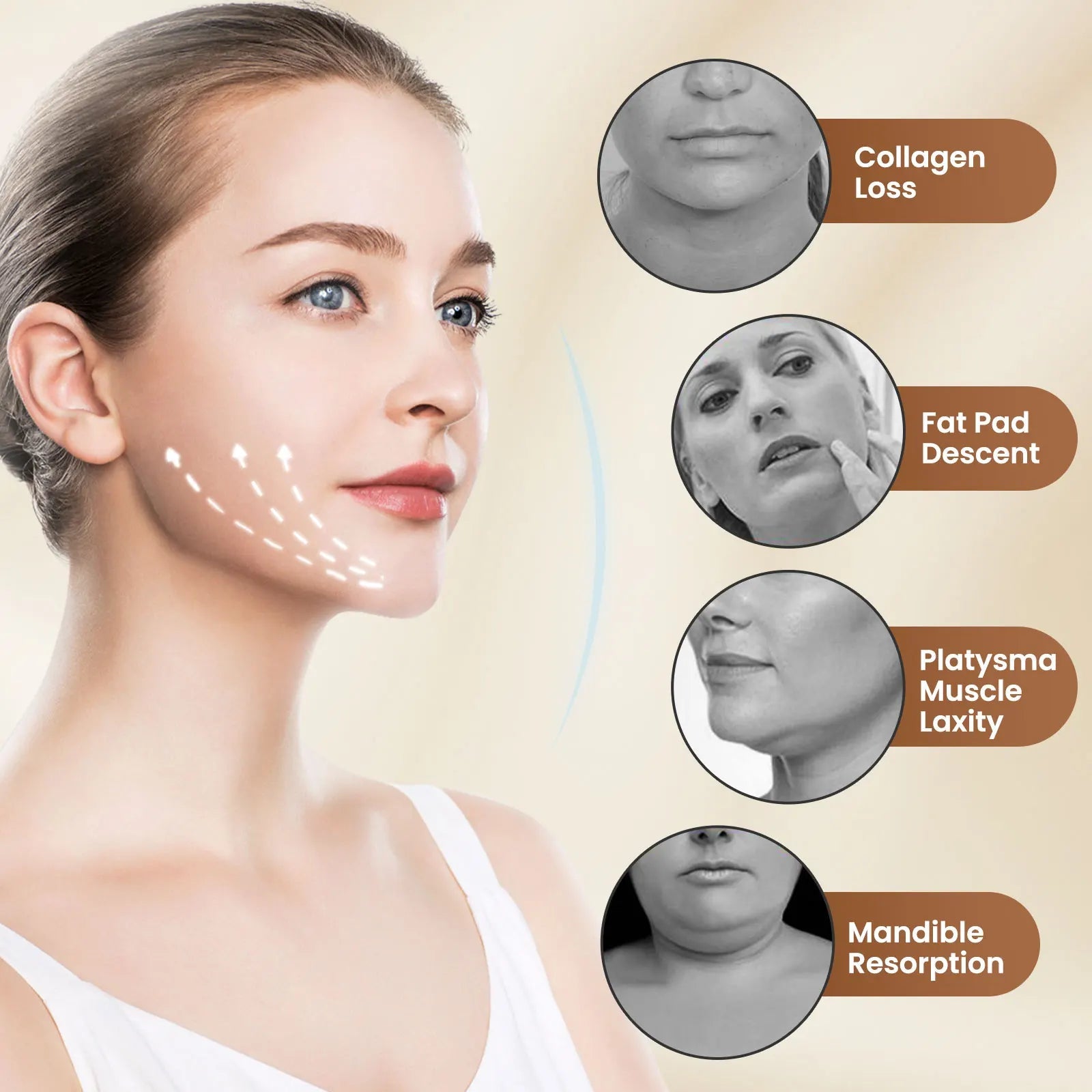 Electric V Face Lifting Beauty Device 6 Modes 8 Levels EMS Micro-current Firming Facial Massager Double Chin Removal Skin Care Ai-TechWorld 