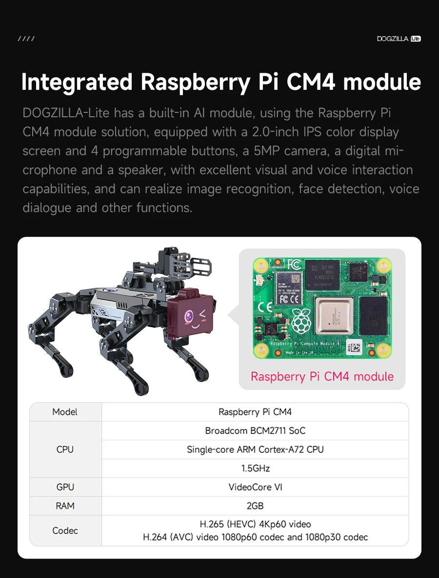 Yahboom DOGZILLA-Lite Quadruped Bionic Robot Dog AI Vision Large Model Intelligent Programming Electronic Kit for Raspberry Pi Ai-TechWorld 