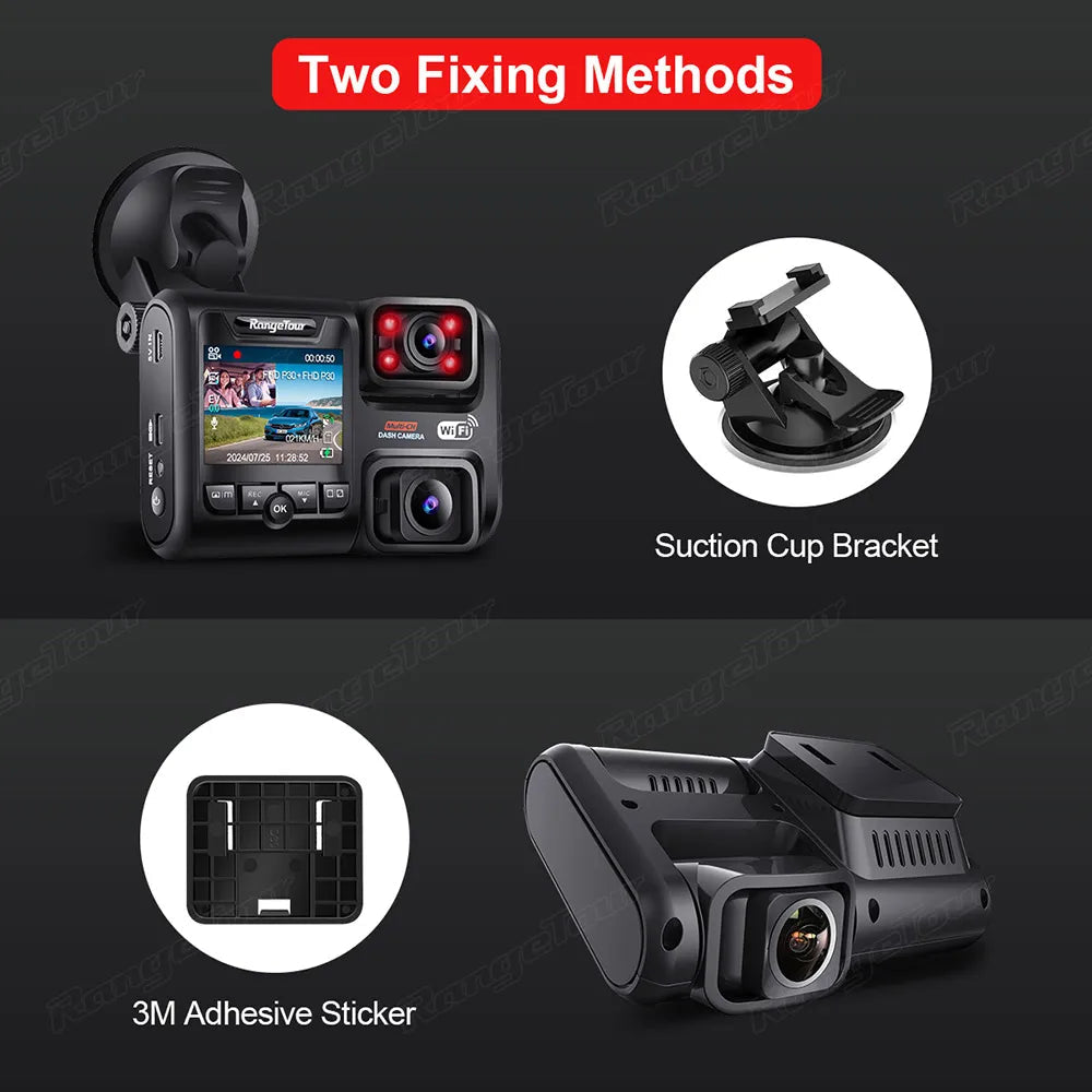 4K 2160P WIFI GPS Logger Dual Lens Car DVR Novatek 96663 Chip Sony image Sensor Night Vision Dual Camera Dash Cam Recorder D30H Ai-TechWorld 