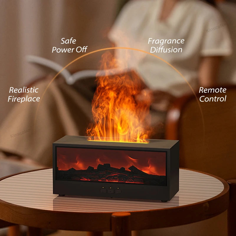 New Creative Fireplace Aromatherapy 150 Waterless Auto Off Colorful Flame Aerial Humidifier with a gift for remote home bedrooms Ai-TechWorld   ai-techworld