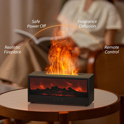 New Creative Fireplace Aromatherapy 150 Waterless Auto Off Colorful Flame Aerial Humidifier with a gift for remote home bedrooms Ai-TechWorld   ai-techworld