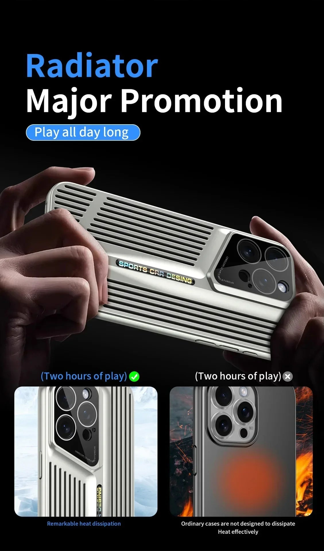 Comes With lLns Film Breathable Heat Dissipation Cooling Cases For iPhone 16 15 Pro Max 14 13 12 11 PC Hard Back Covers Ai-TechWorld 