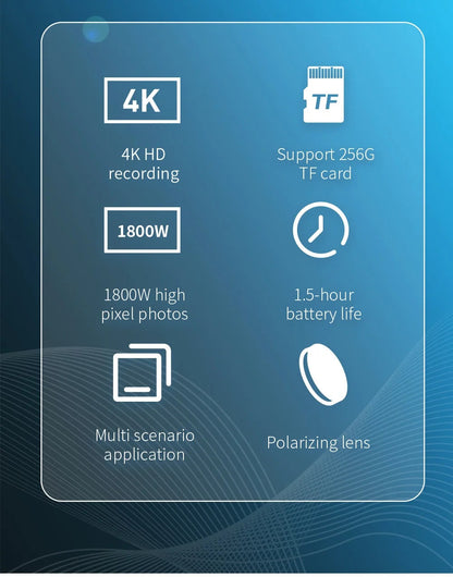 4K HD Glasses Camera Video Driving Record Cycling Video Smart Glasses With Eyewear Camcorder For Outdoor Mini Camera Ai-TechWorld 