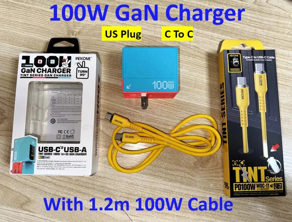 WEKOME GaN 100W Charger High Speed Fast Charging Type C Charger for Xiaomi 13 Samsung s23 ultra iPhone 15 pro max Macbook Pro Ai-TechWorld 