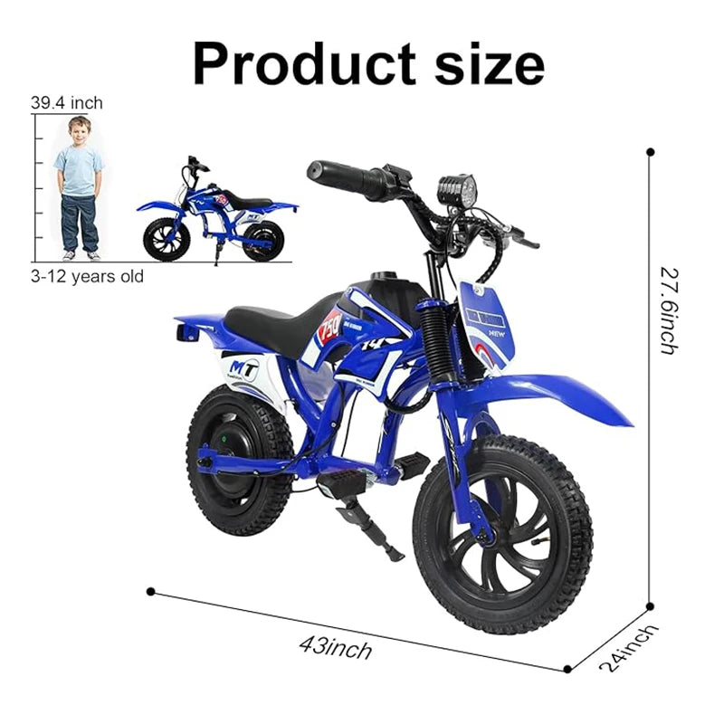 25V Electric Dirt Bike 200W Electric Motorcycle Up to 10MPH & 7 Miles Long Range 3-Speed Modes Motorcycle for Kids Ages 3-10 Ai-TechWorld 