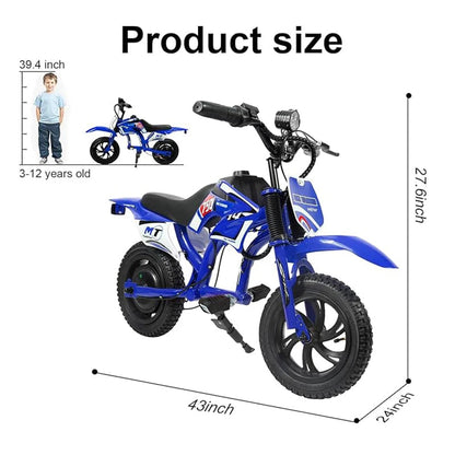 25V Electric Dirt Bike 200W Electric Motorcycle Up to 10MPH & 7 Miles Long Range 3-Speed Modes Motorcycle for Kids Ages 3-10 Ai-TechWorld 