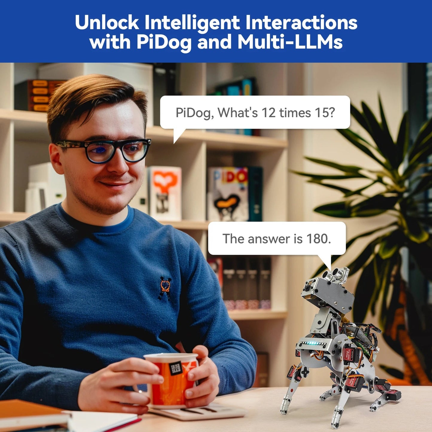 SunFounder PiDog AI Robot Dog Kit for Raspberry Pi 5/4/3B+/3B/Zero 2(Not included)LLMs ChatGPT-4o/Gemini/Grok,App Control Ai-TechWorld 