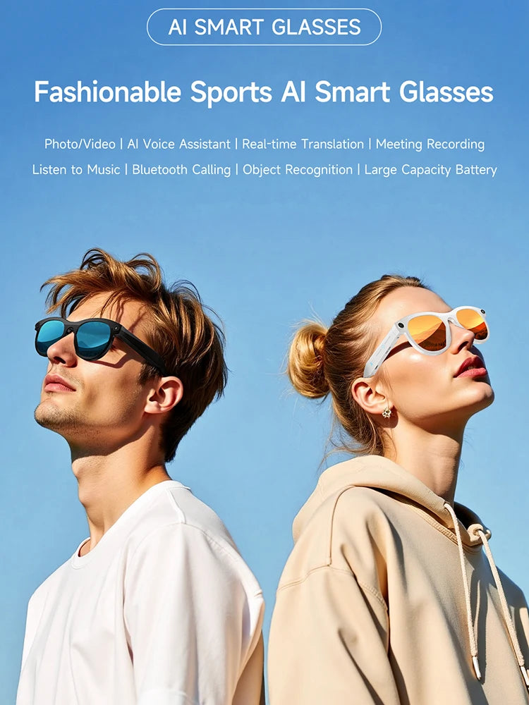 Xiaomi 6K HD AI Smart Camera Glasses Multifunctional Bluetooth Calling Voice Assistant Music Player Translation Camera Glasses Ai-TechWorld 