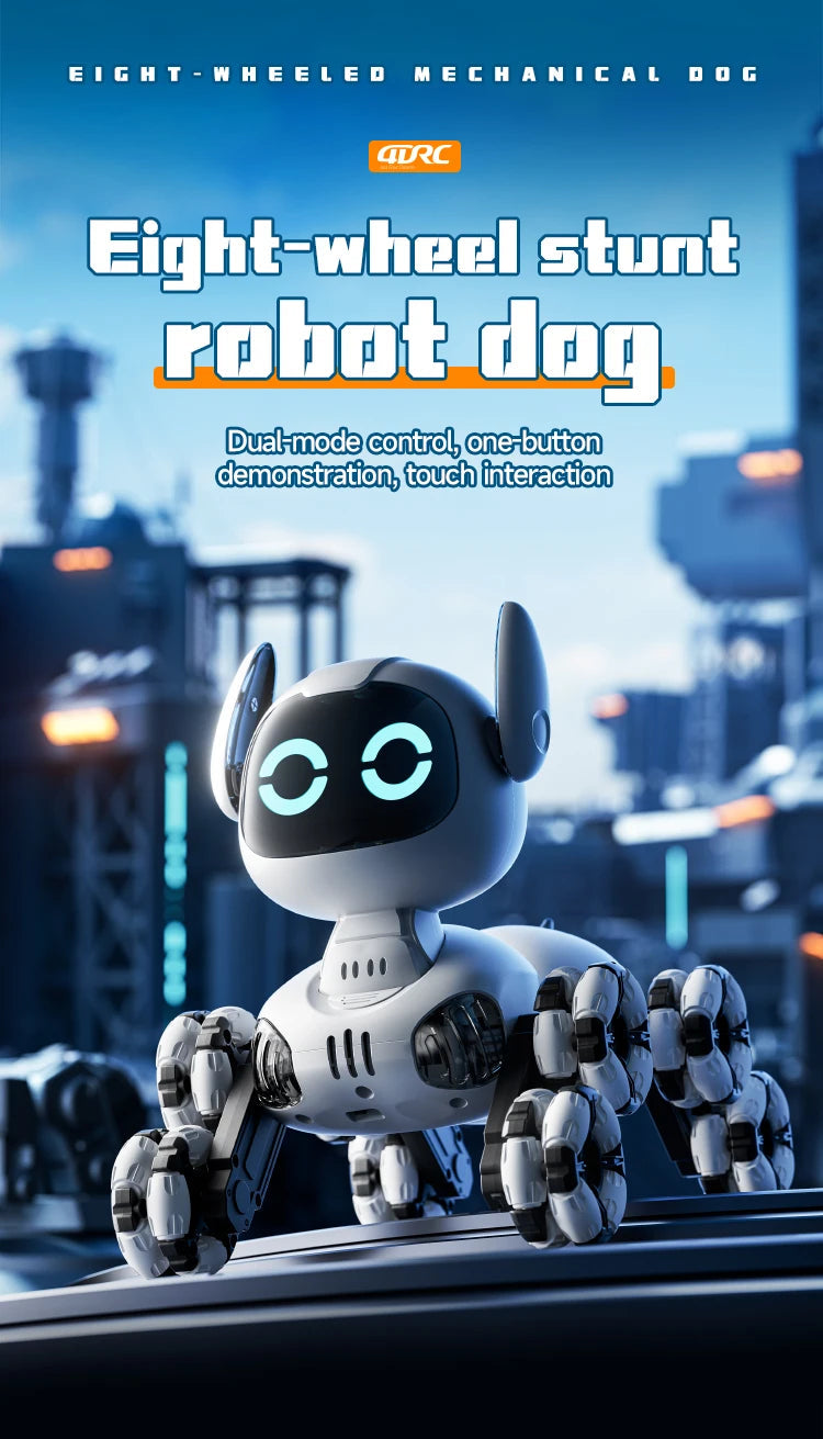 Y9 RC Robot Dog Toy 2.4G Radio Remote Control 8WD Mechanical Pet Dog Touch-sense Music Stunt Electric Toy for Girl Boy Kids Gift Ai-TechWorld 