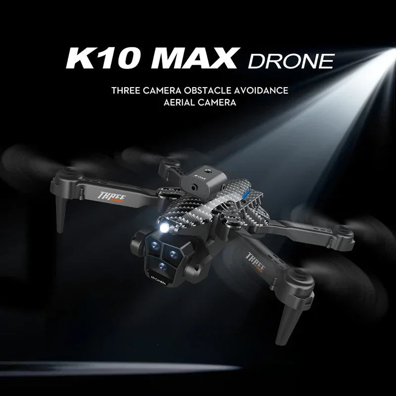 Lenovo K10Max Drone 8K Professinal Three Camera Optical Flow Localization Four-way Obstacle Avoidance RC for Adults Child Toys Ai-TechWorld 