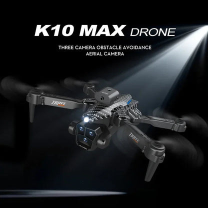 Lenovo K10Max Drone 8K Professinal Three Camera Optical Flow Localization Four-way Obstacle Avoidance RC for Adults Child Toys Ai-TechWorld 