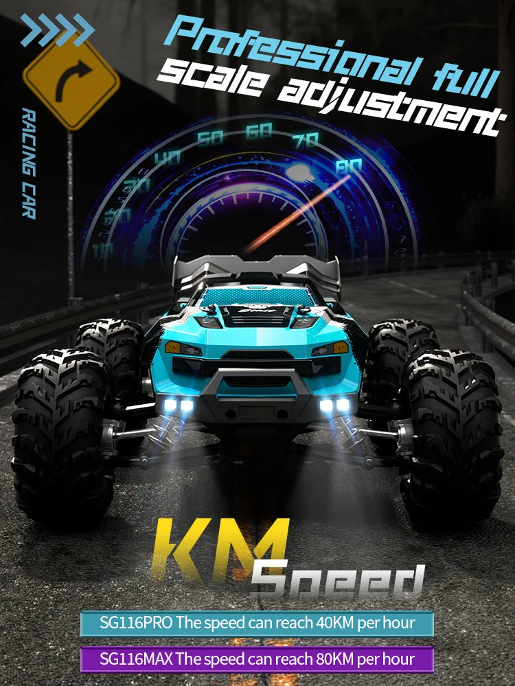 SG116 MAX 1:16 High Speed Drift Racing Car 80KM/H Brushless Motor 4WD SG316 MAX RC Off Road Car Monster Trucks Toy For Kids Gift Ai-TechWorld 