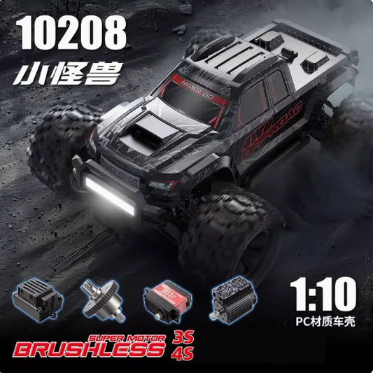 New MJX 10208 Small Monster 1/10 Hypergo 2.4G Brushless High Speed RC Professional Adult Off road Remote Control Vehicle RC Cars Ai-TechWorld 