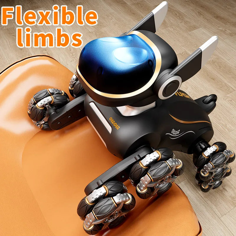2025 NEW DWI Eight Wheeled Stunt Dog 2.4G Remote Control Intelligent Swing Arm Drift Robot Dog Climbing Car Children's Gift Toy Ai-TechWorld 