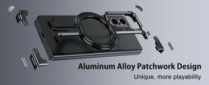 Eary for Samsung Galaxy Z Fold 6 5 Case with Magnetic Stand Magsafe Protective Cover Metals Frameless Bumper Wireless Charging Ai-TechWorld 