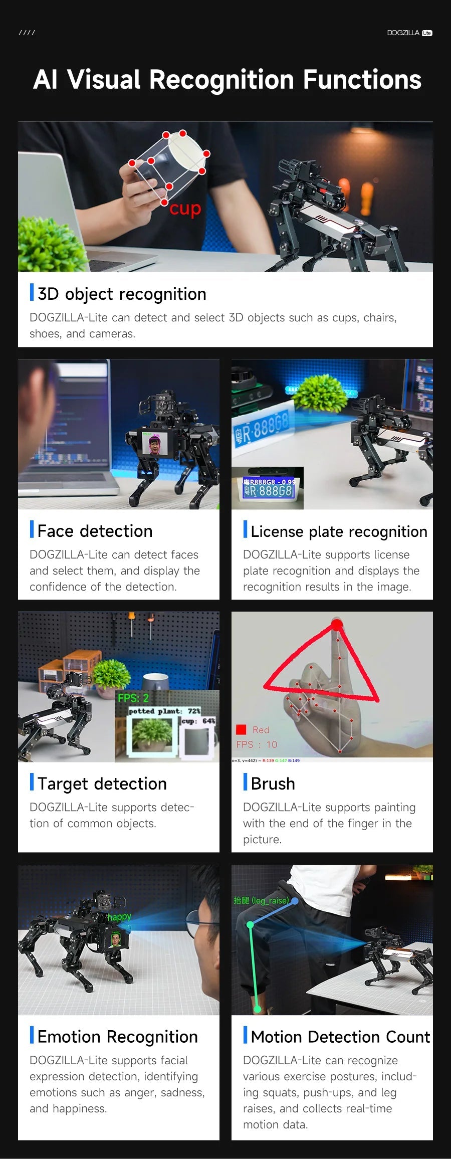 Yahboom Quadruped Robot Dog Bionic Intelligent Programming AI Large Model with Robotic Arm Powered by Raspberry Pi CM5 Module Ai-TechWorld 